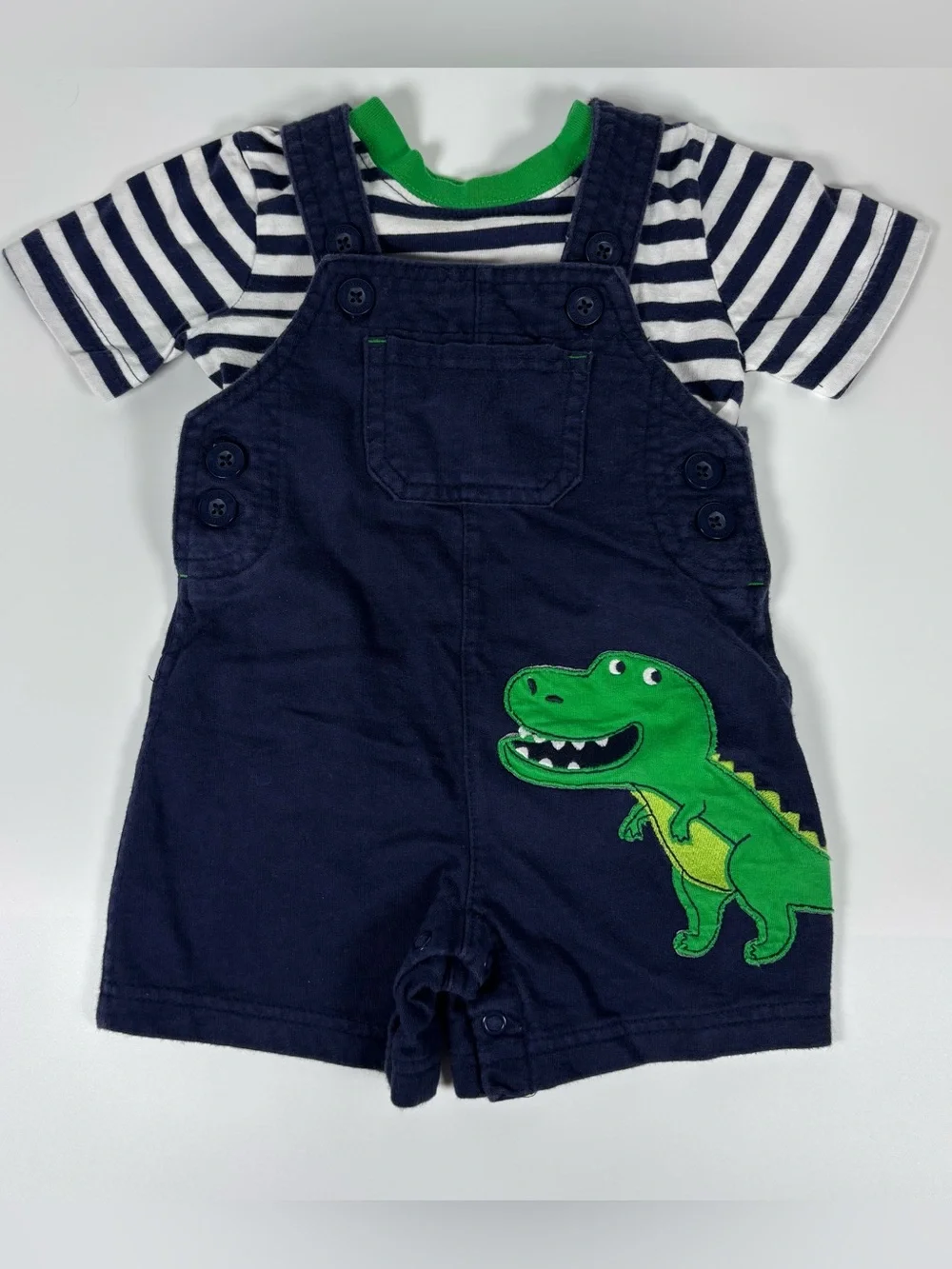 Carter’s Baby Boy 2 Outfit Bundle 9M Tiger & Dinosaur Shortall Matching Sets